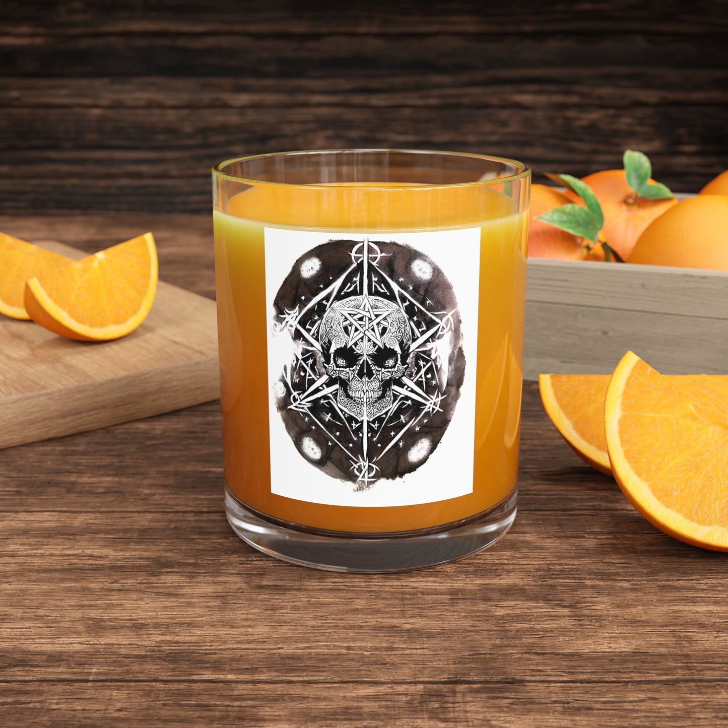 Pentagram Skull Bar Glass