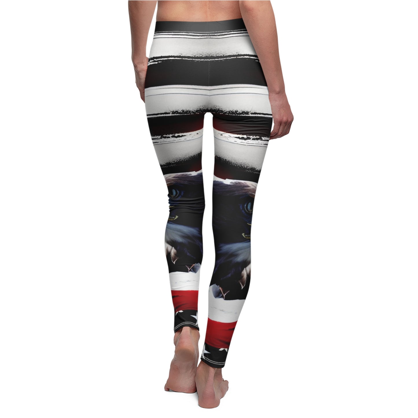 Eagle and Flag Women's Cut & Sew Casual Leggings (AOP)