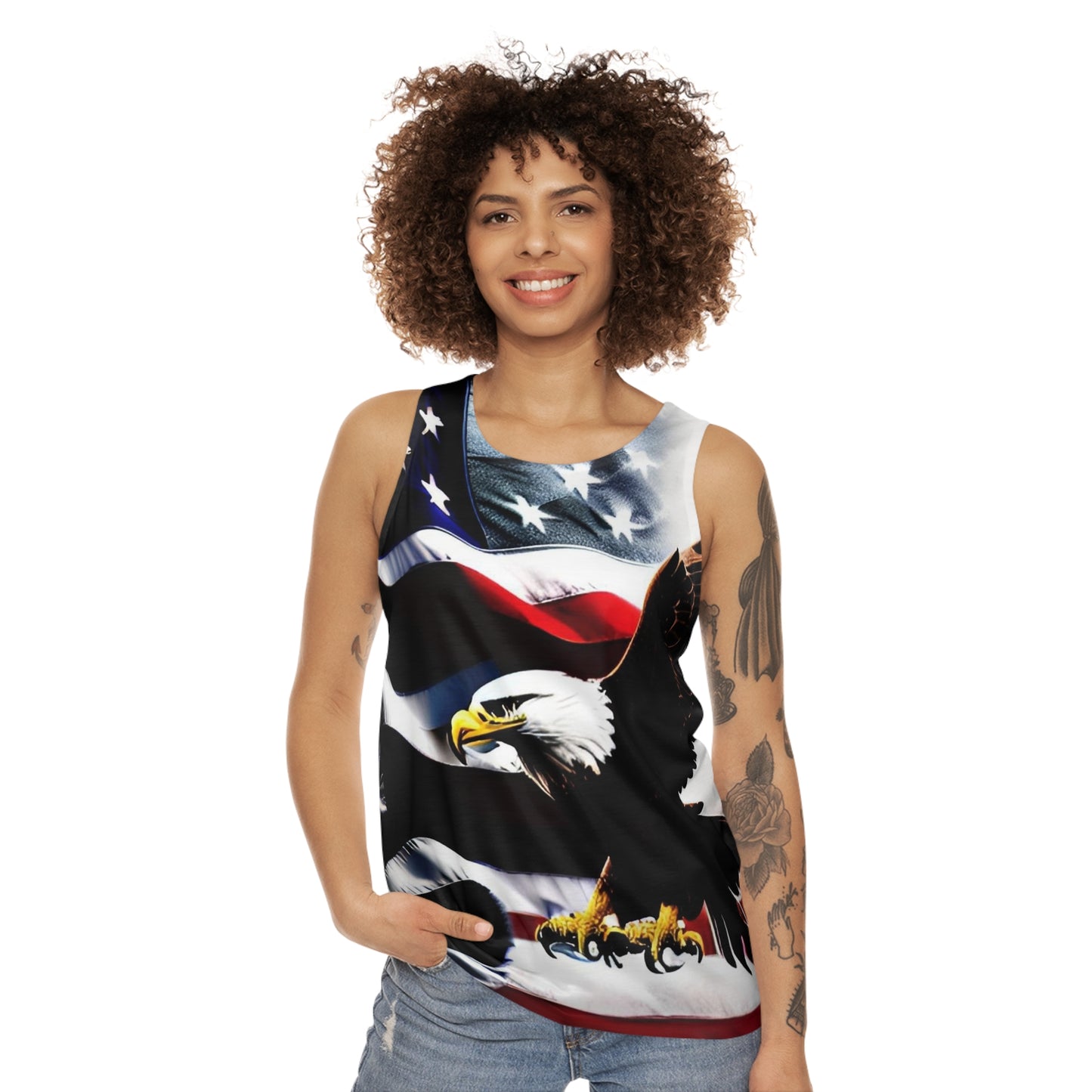 Eagle and Flag Unisex Tank Top (AOP)