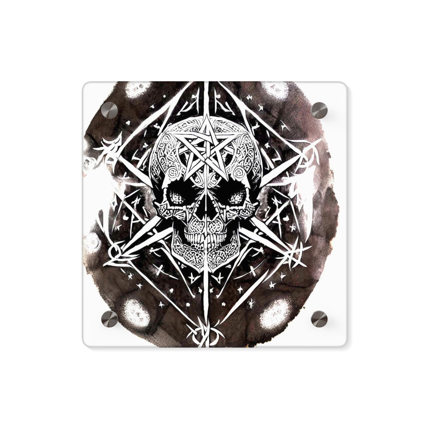 Pentagram Skull Acrylic Wall Art Panels