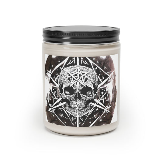 Pentagram Skull Scented Candle, 9oz