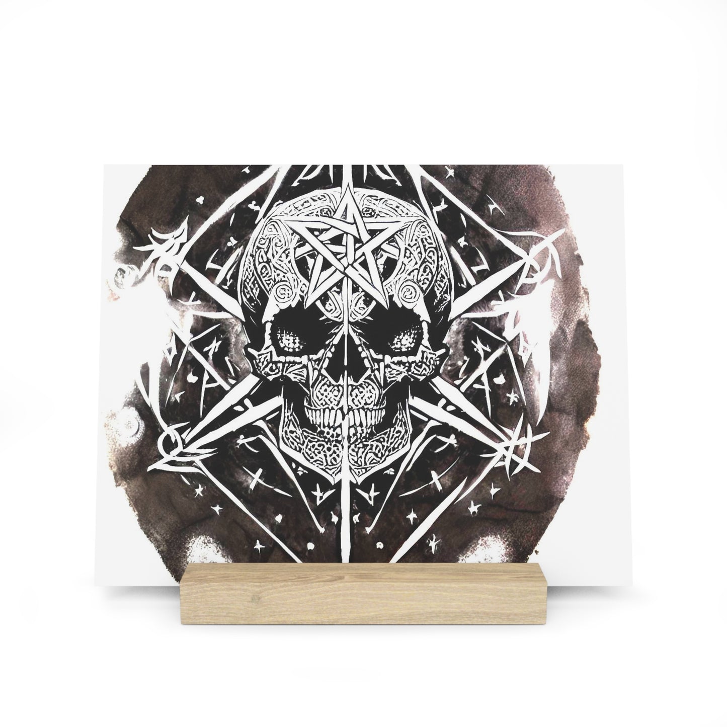 Pentagram Skull Gallery Board with Stand