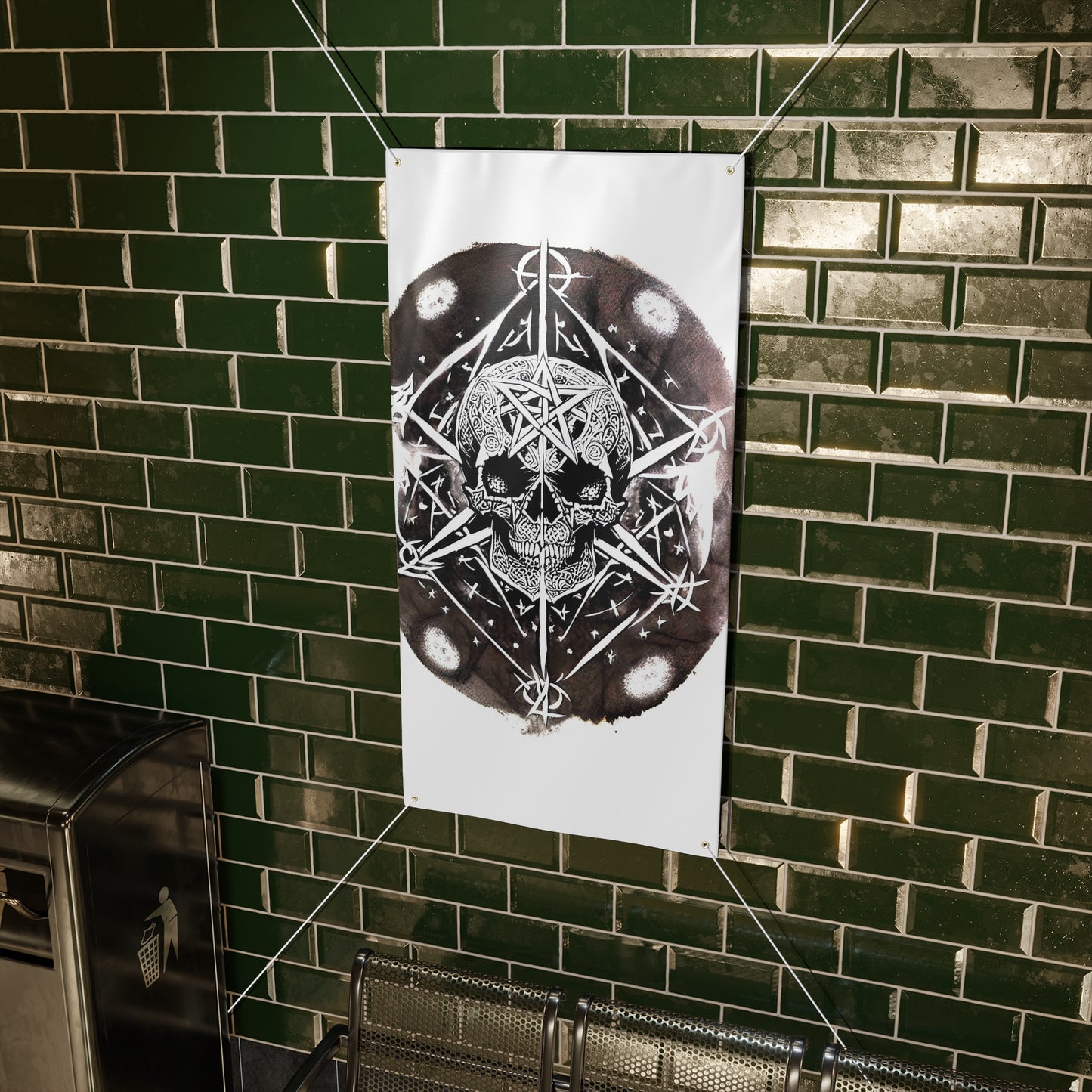 Pentagram Skull Matte Banner