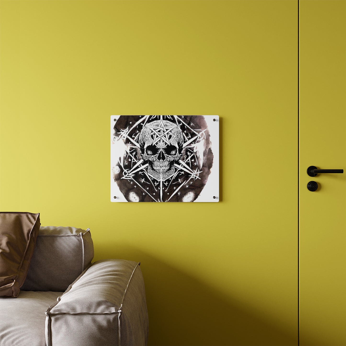 Pentagram Skull Acrylic Wall Art Panels