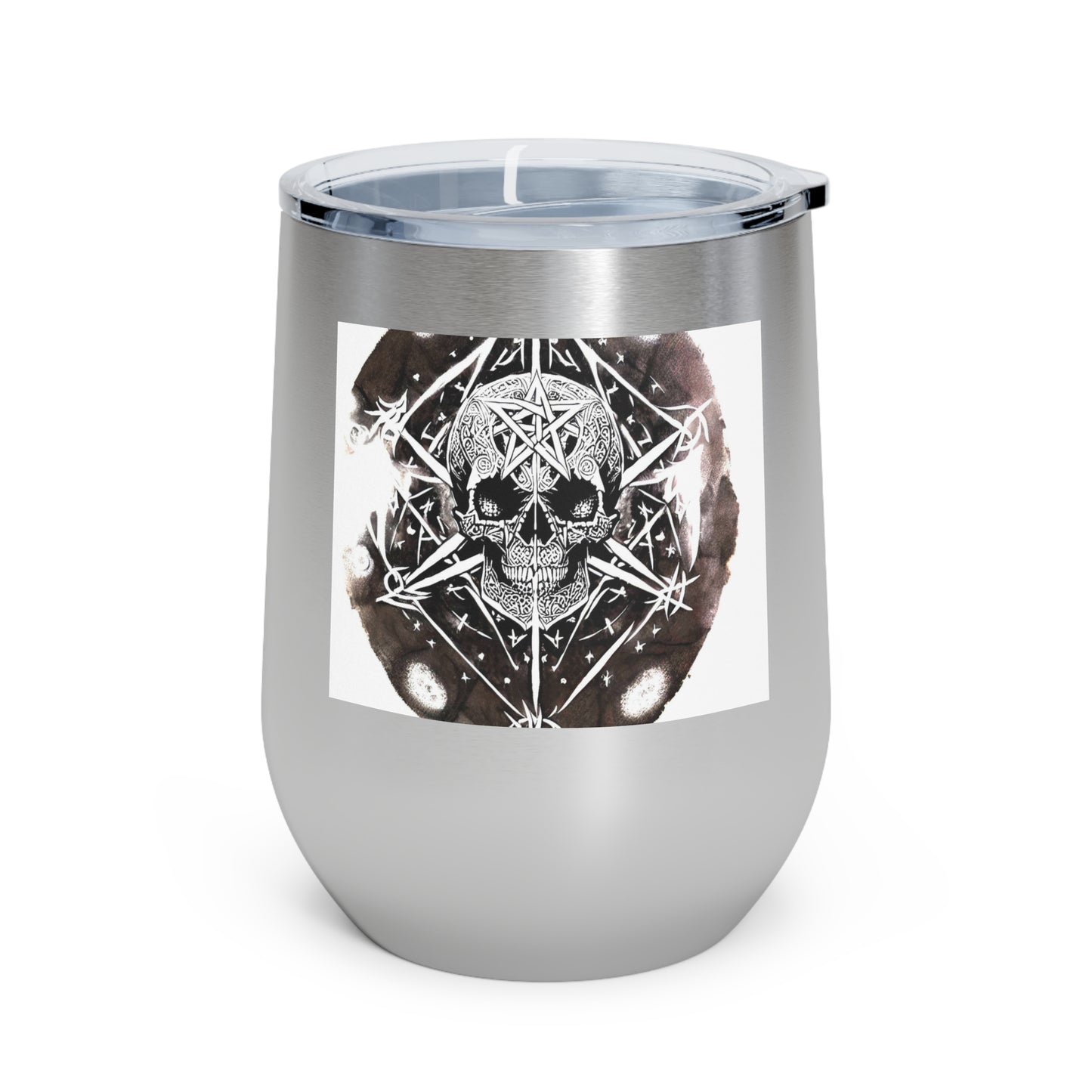 Pentagram Skull 12oz Insulated Wine Tumbler