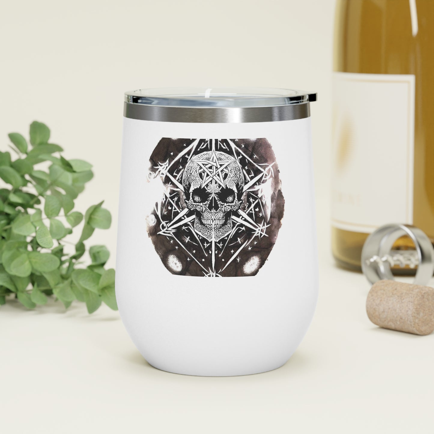 Pentagram Skull 12oz Insulated Wine Tumbler