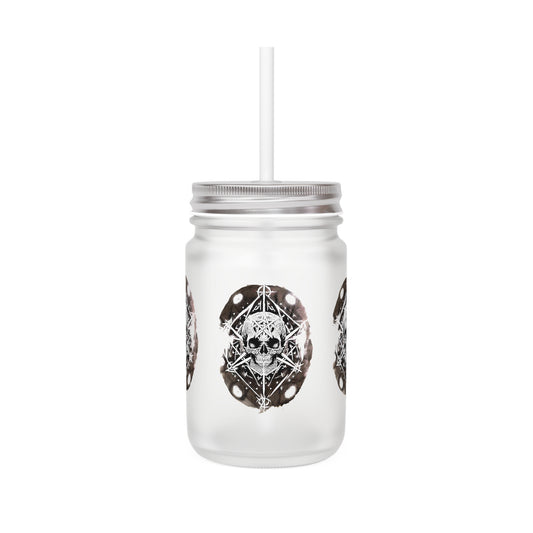 Pentagram Skull Mason Jar