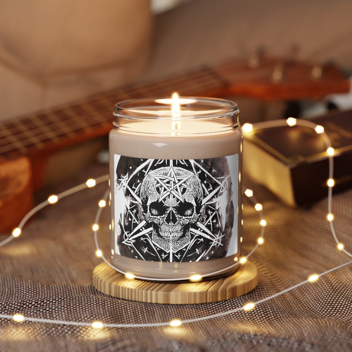 Pentagram Skull Scented Soy Candle, 9oz