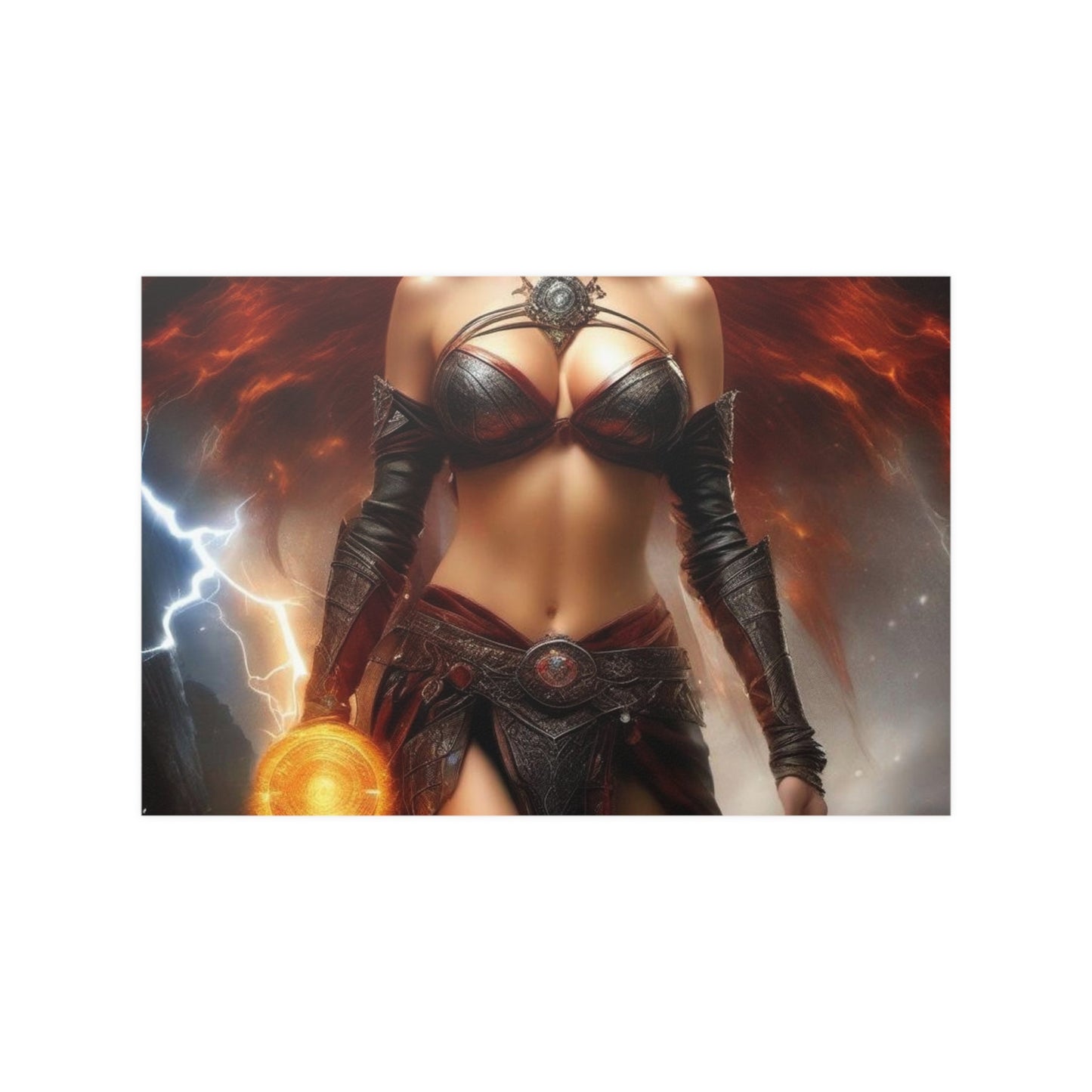 Winged Fire Witch Satin Posters (210gsm)