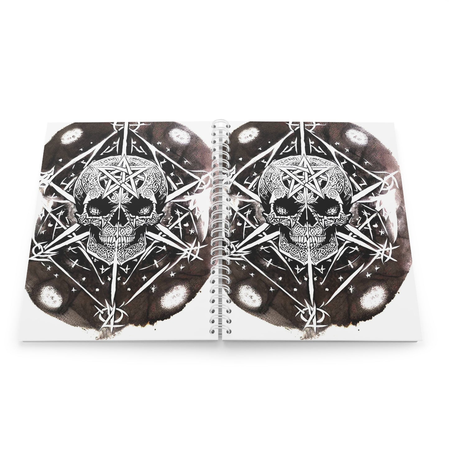 Pentagram Skull Spiral Notebook