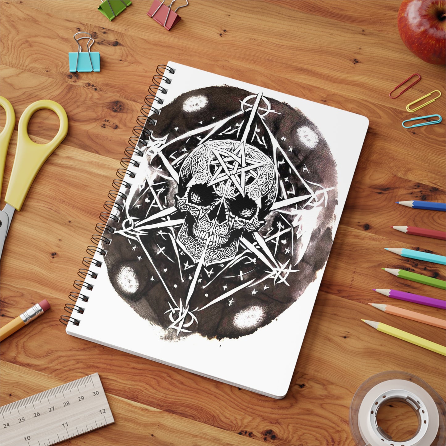 Pentagram Skull  Softcover Notebook, A5