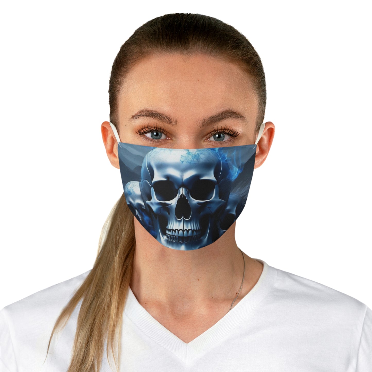 Blue skulled Fabric Face Mask