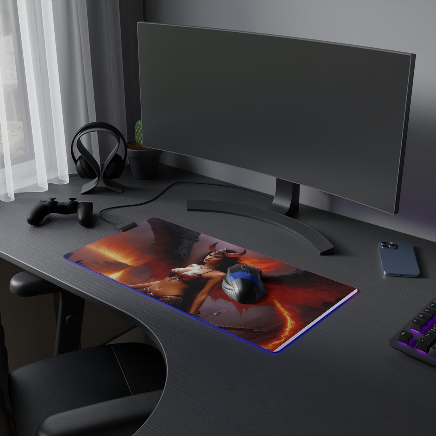 Demon Queen LED Gaming Mouse Pad