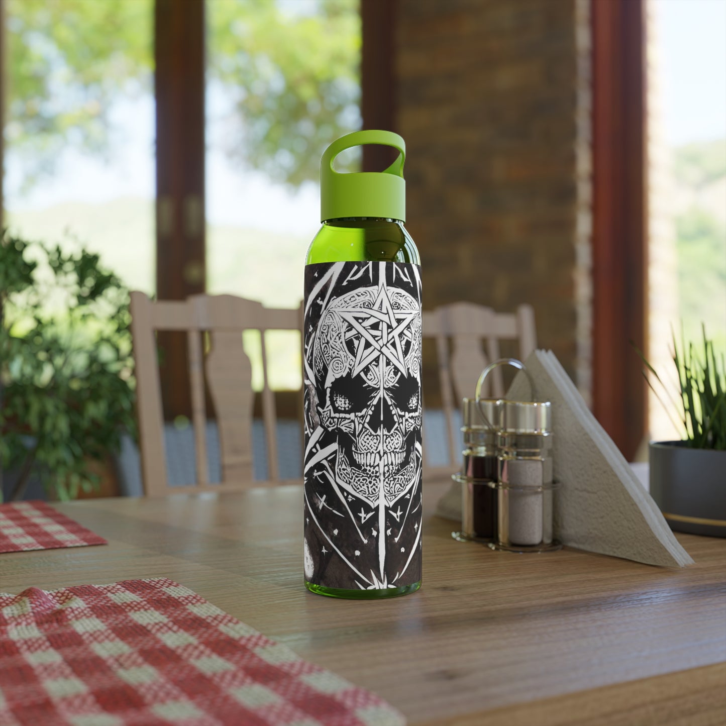 Pentagram Skull Sky Water Bottle