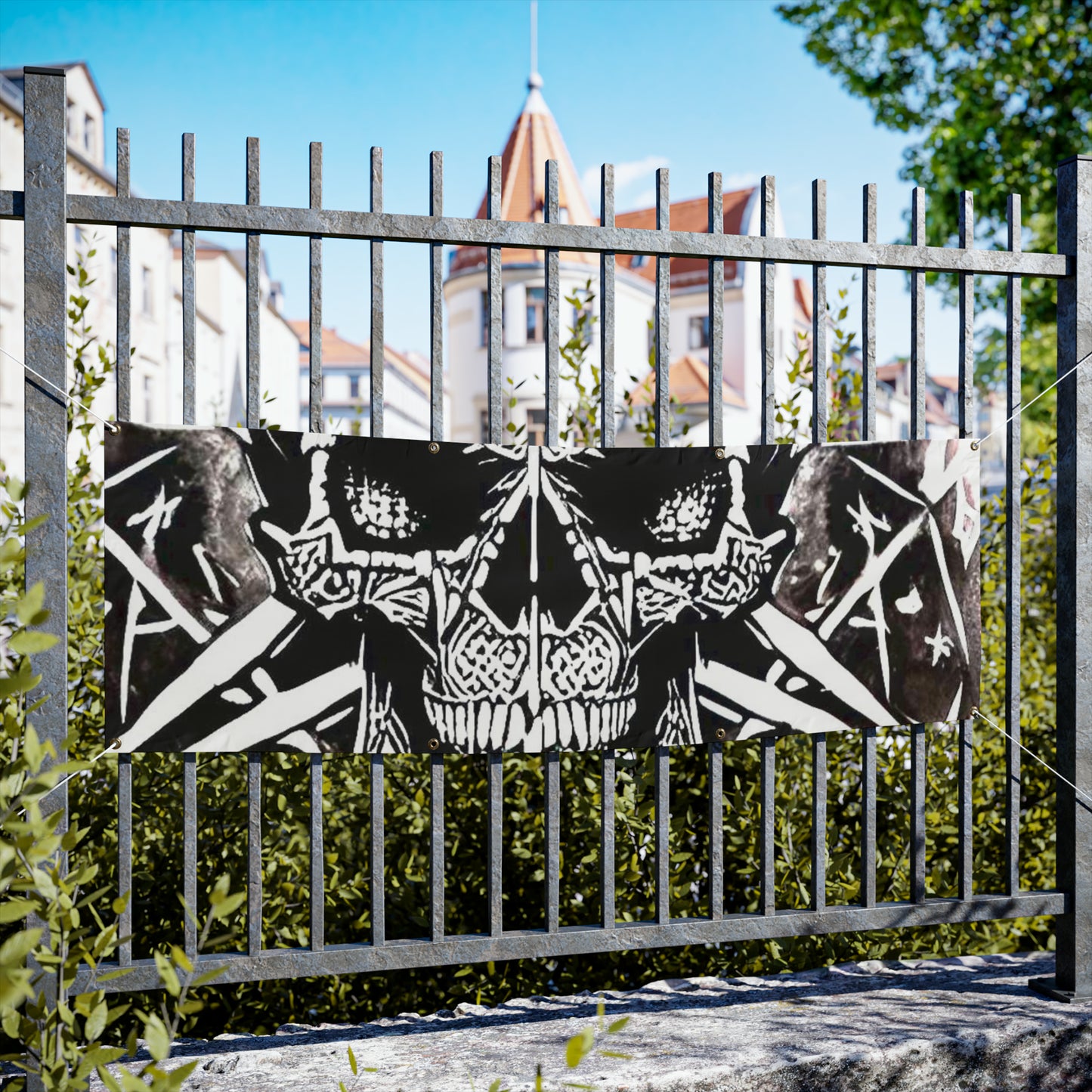 Pentagram Skull Vinyl Banners