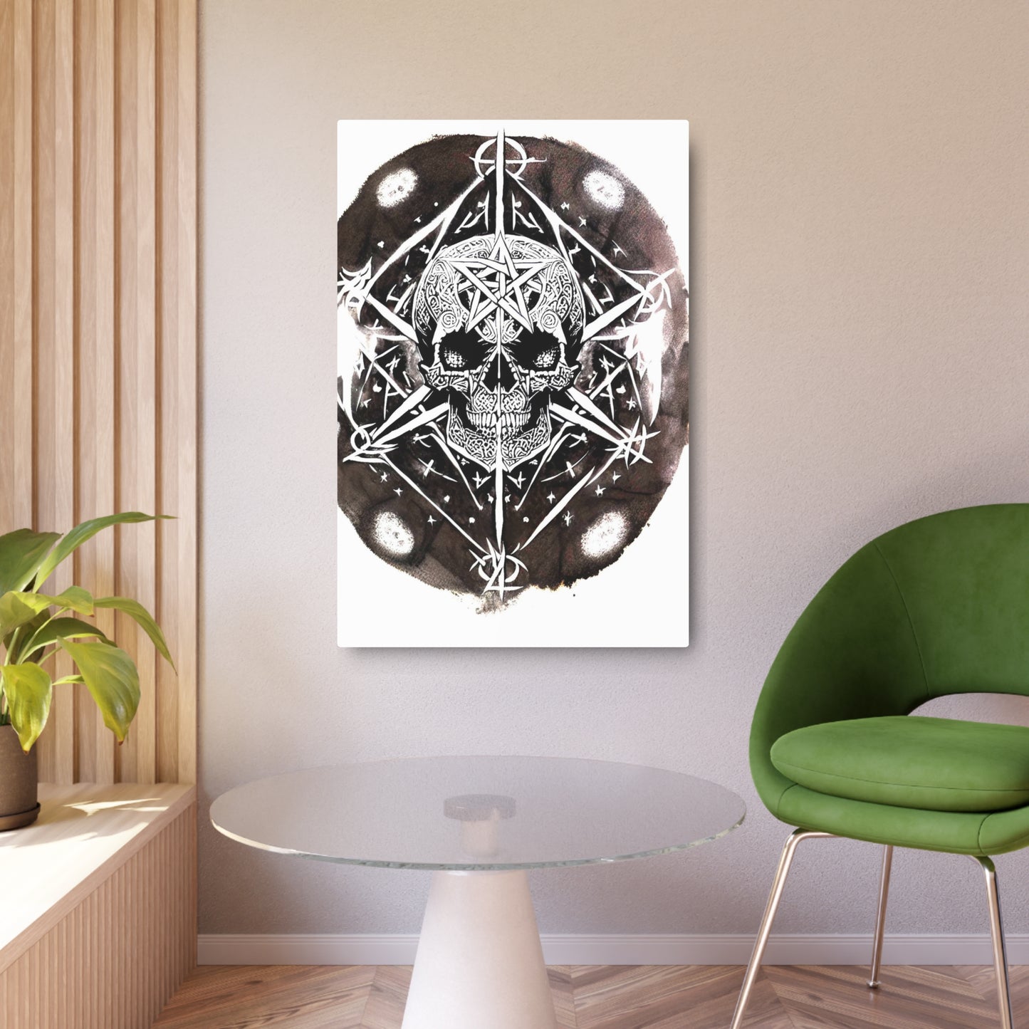 Pentagram Skull Metal Art Sign