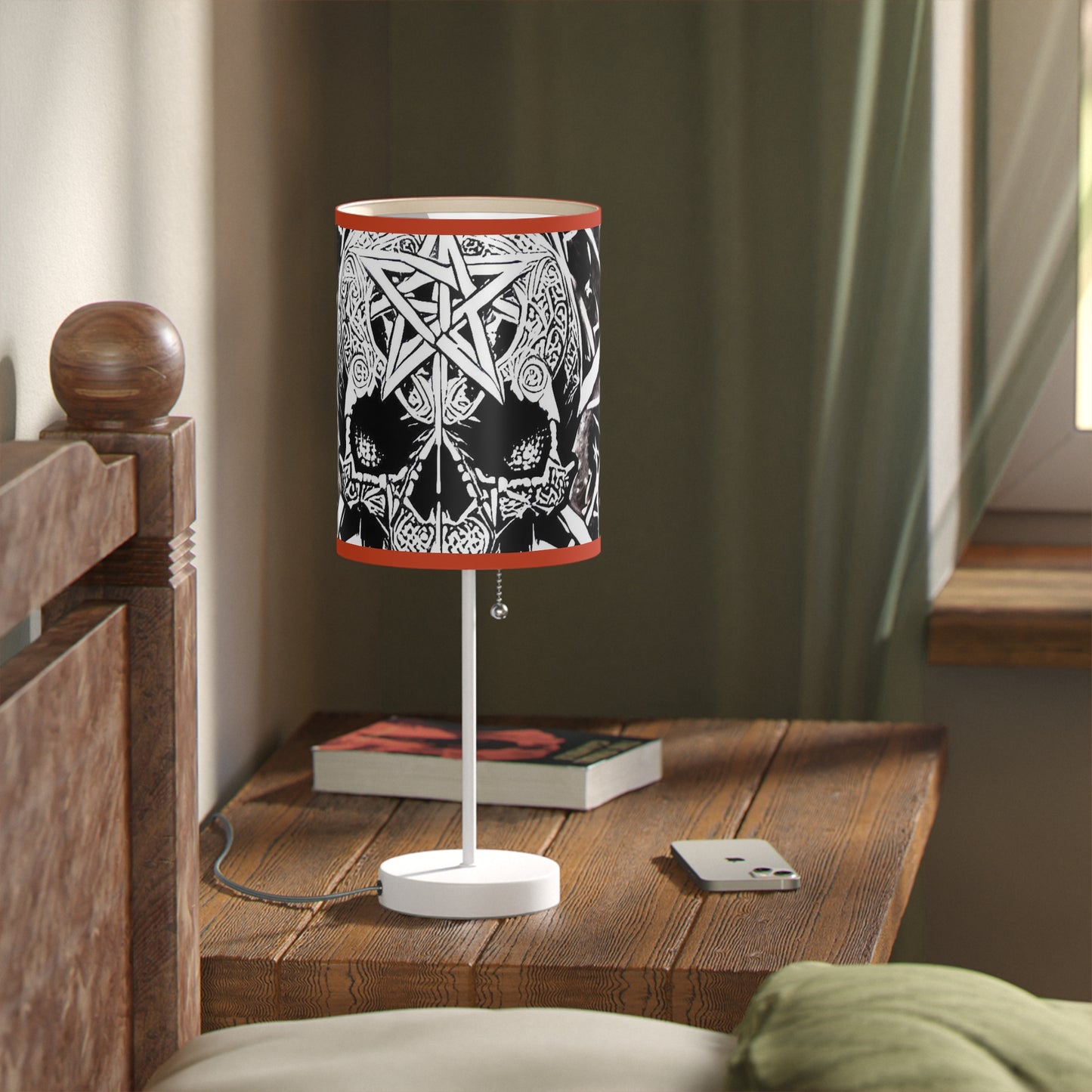 Pentagram Skull Lamp on a Stand, US|CA plug