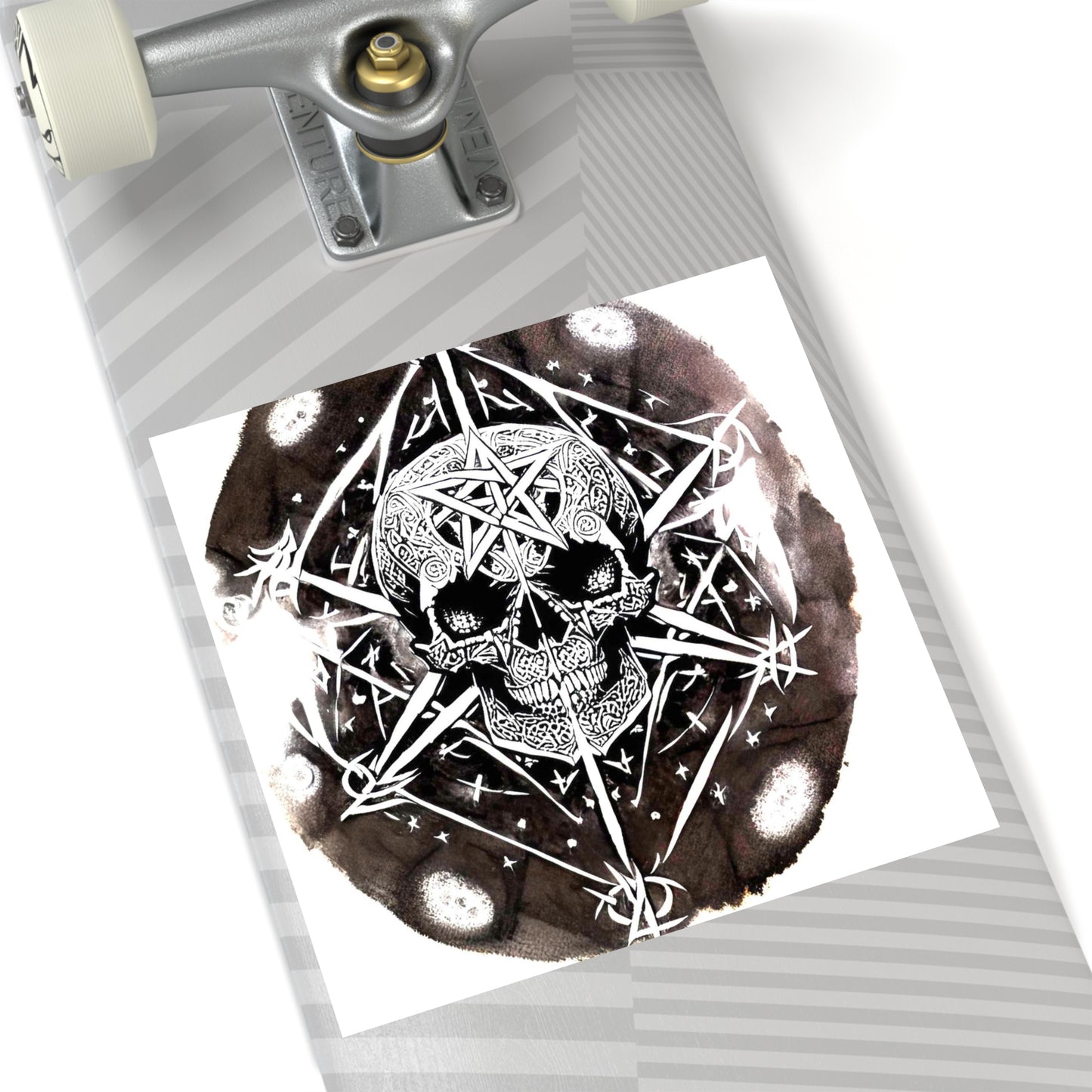 Pentagram Skull Square Stickers, Indoor\Outdoor