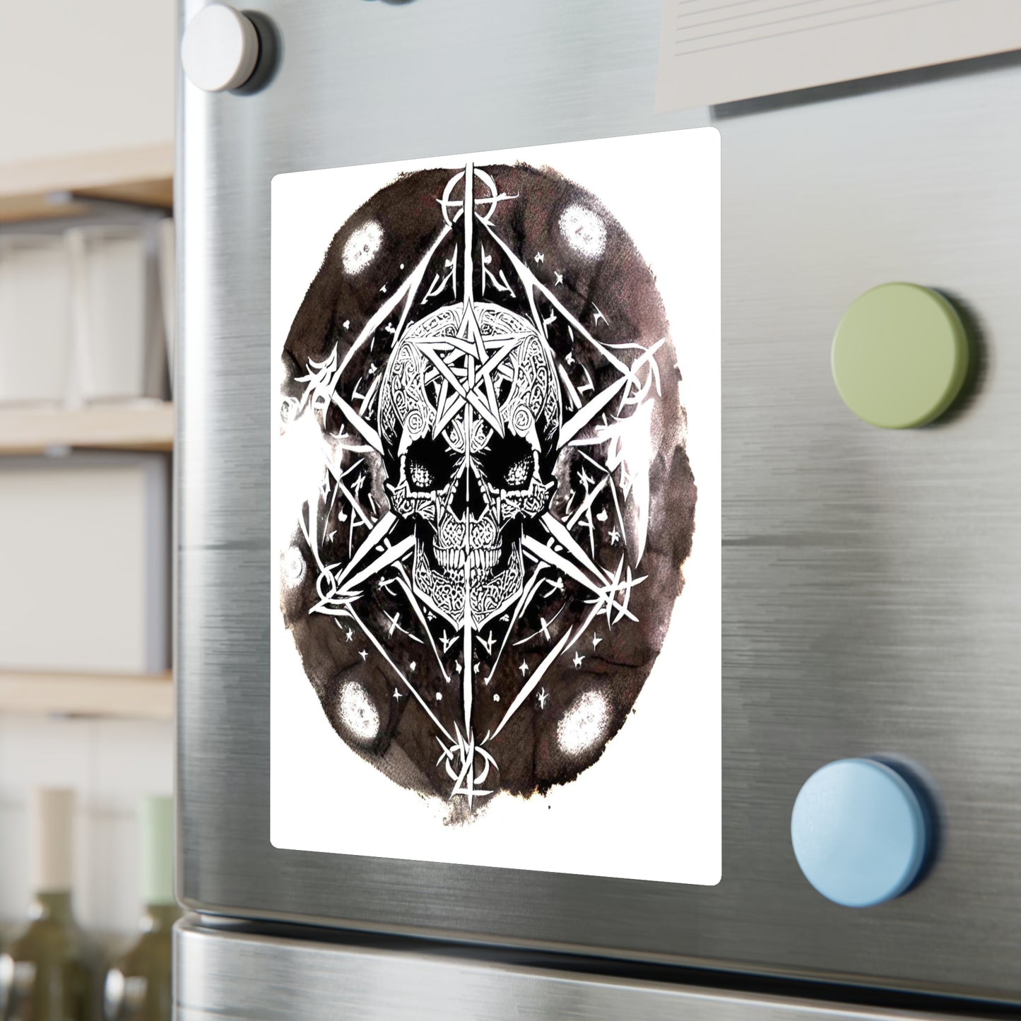 Pentagram Skull Kiss-Cut Vinyl Decals