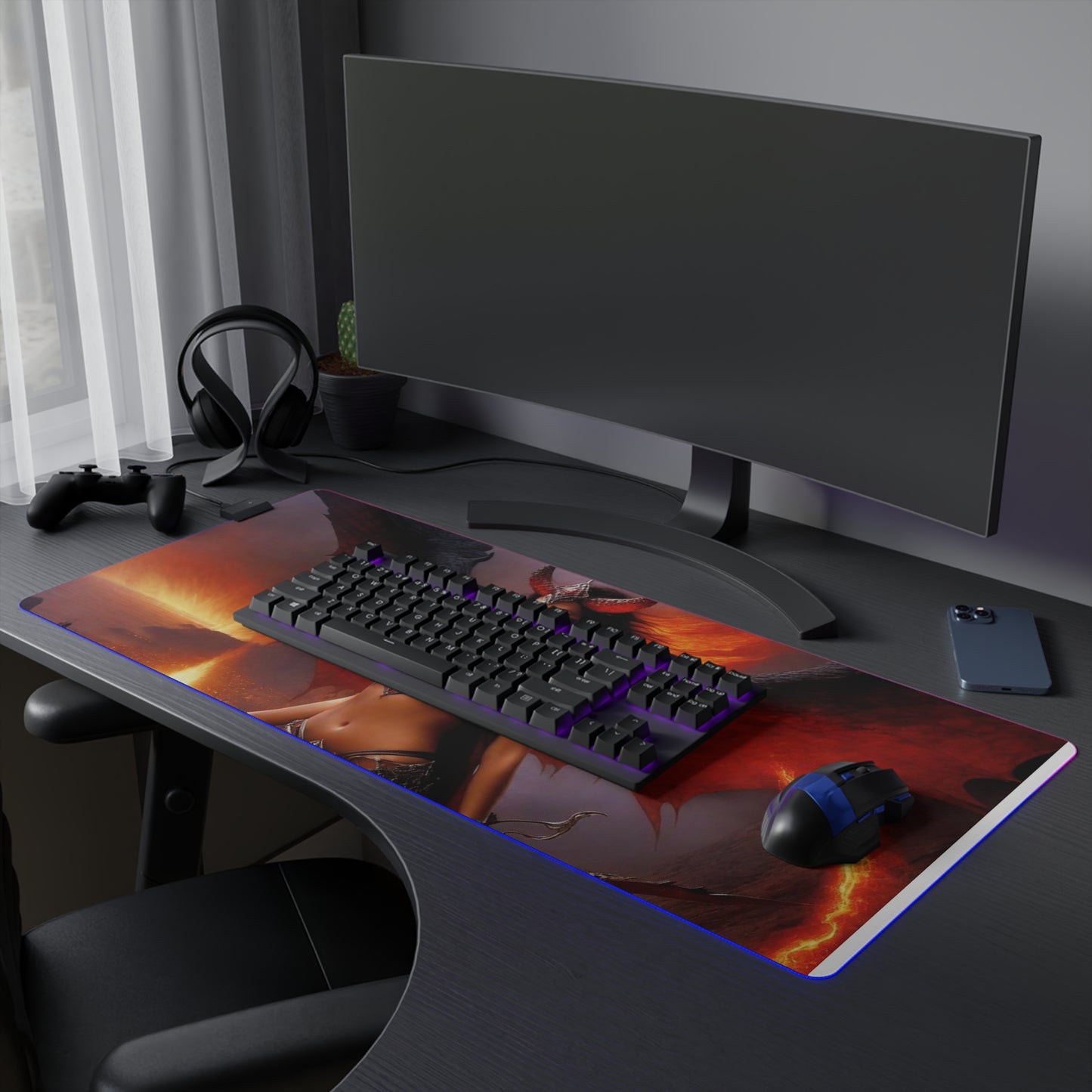 Demon Queen LED Gaming Mouse Pad