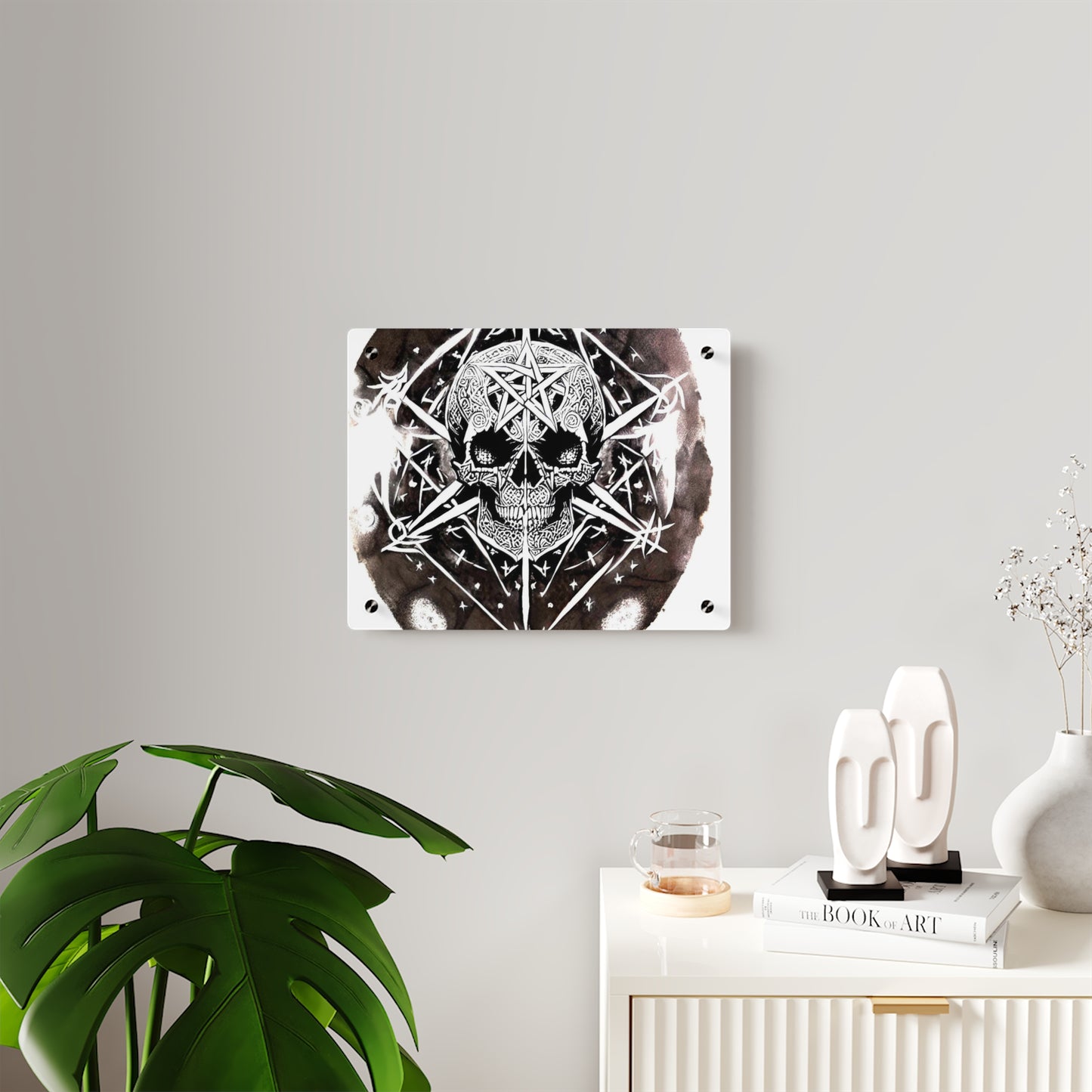 Pentagram Skull Acrylic Wall Art Panels