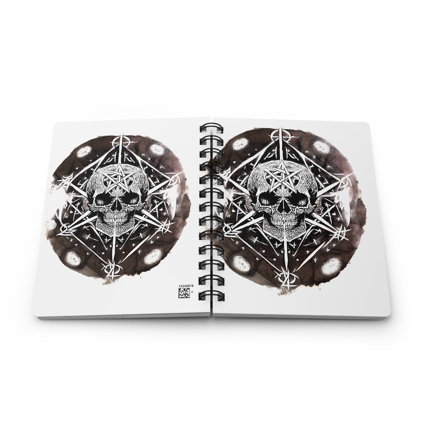 Pentagram Skull Spiral Bound Journal