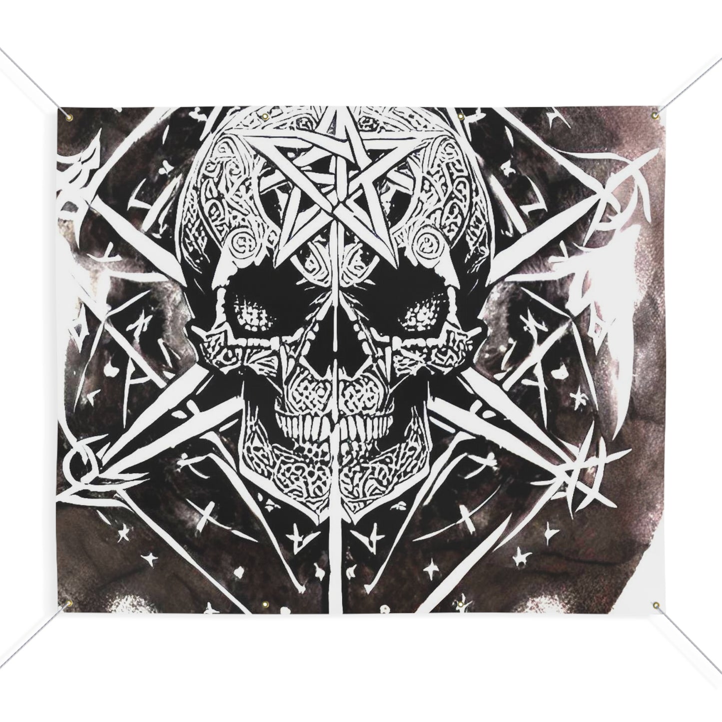 Pentagram Skull Matte Banner