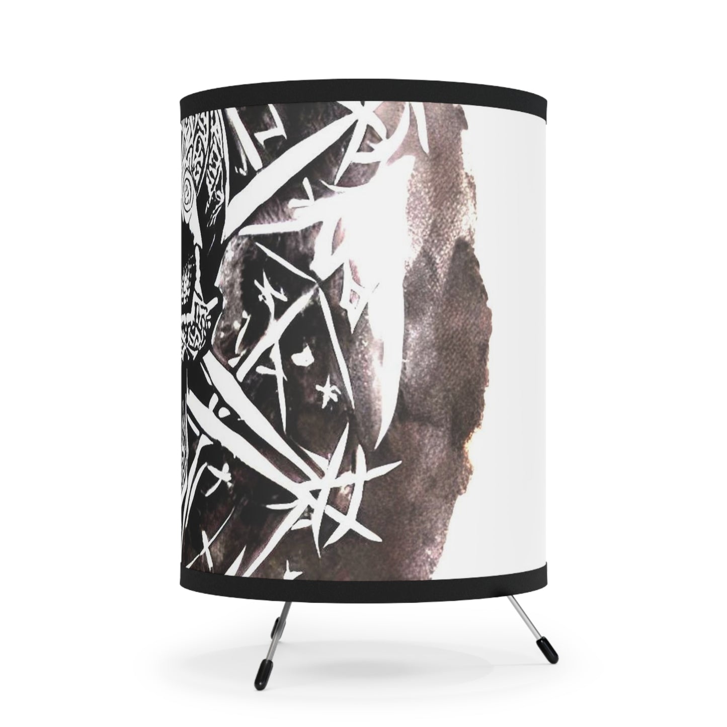 Pentagram Skull Tripod Lamp with High-Res Printed Shade, US\CA plug