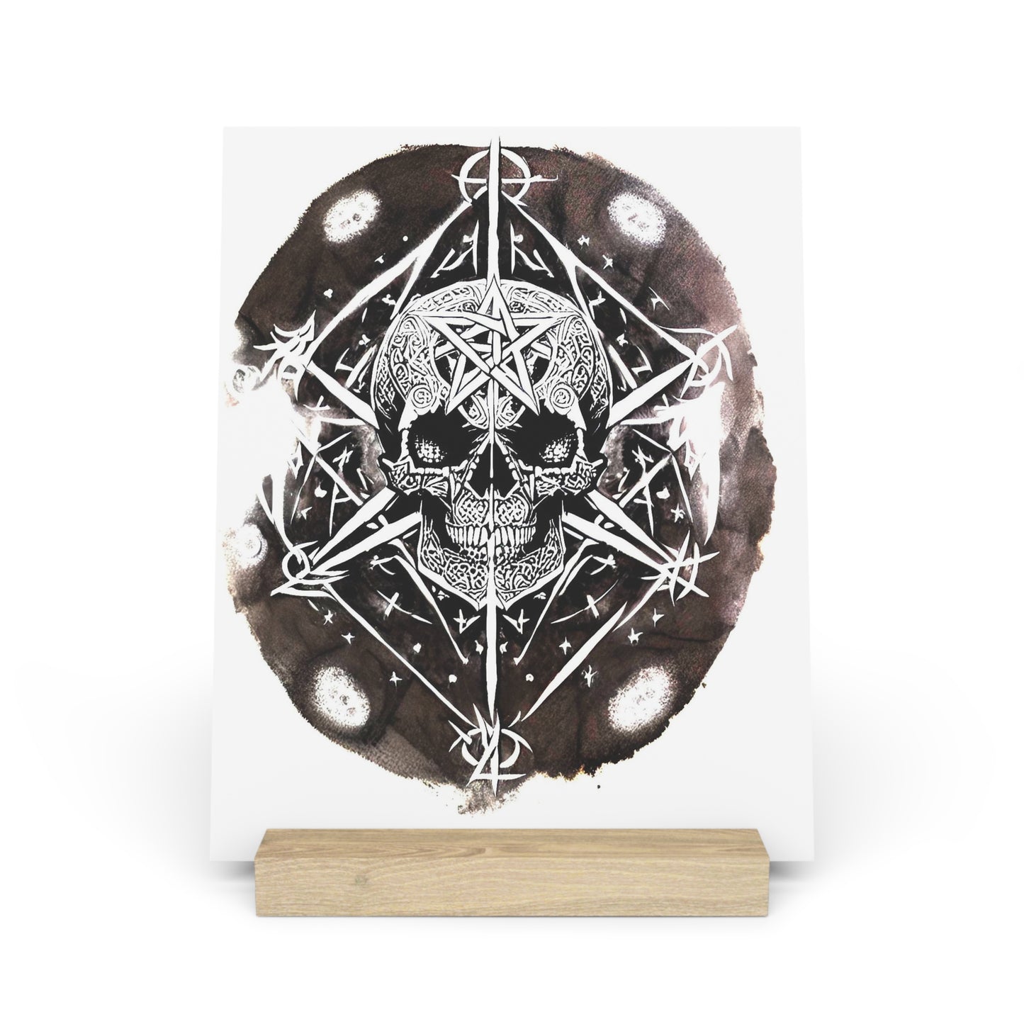 Pentagram Skull Gallery Board with Stand