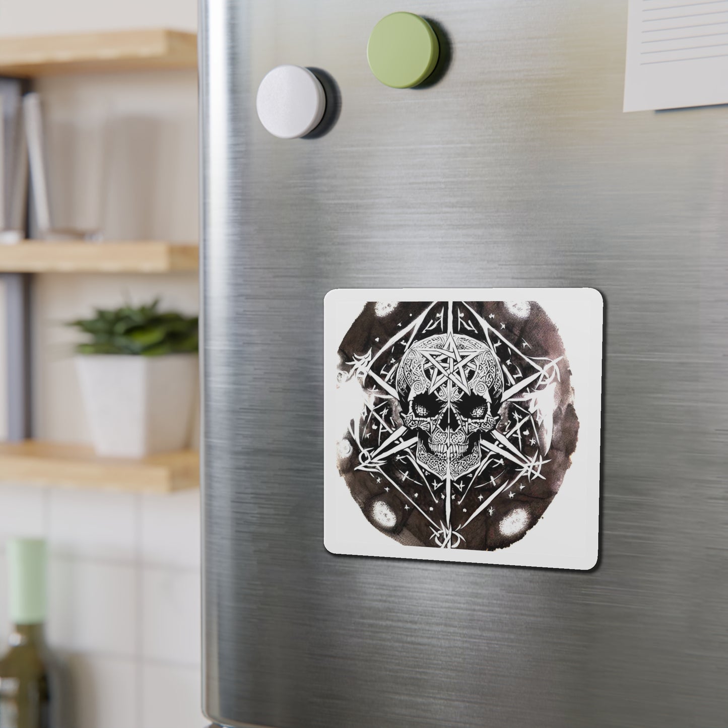 Pentagram Skull Die-Cut Magnets