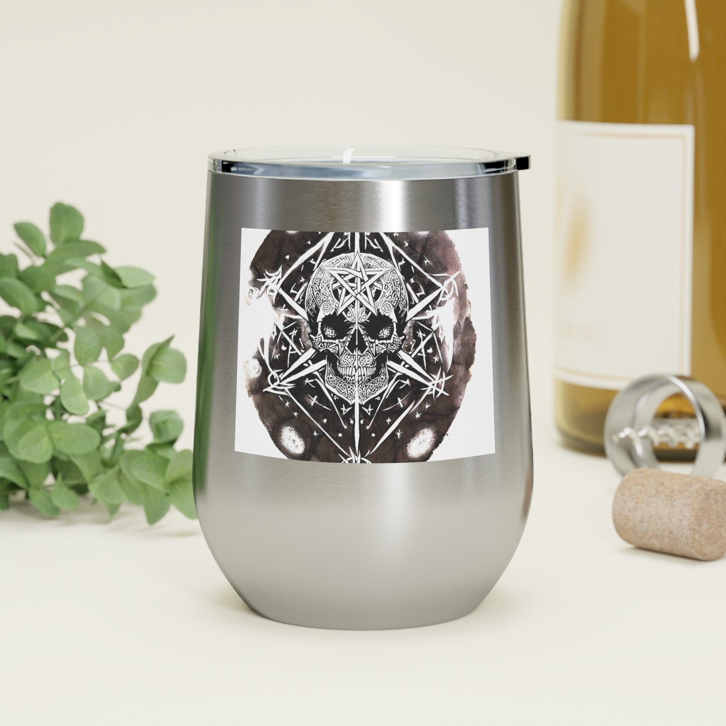 Pentagram Skull 12oz Insulated Wine Tumbler