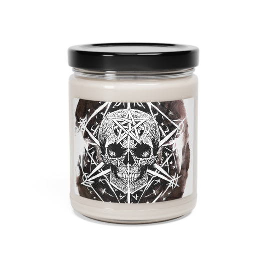 Pentagram Skull Scented Soy Candle, 9oz