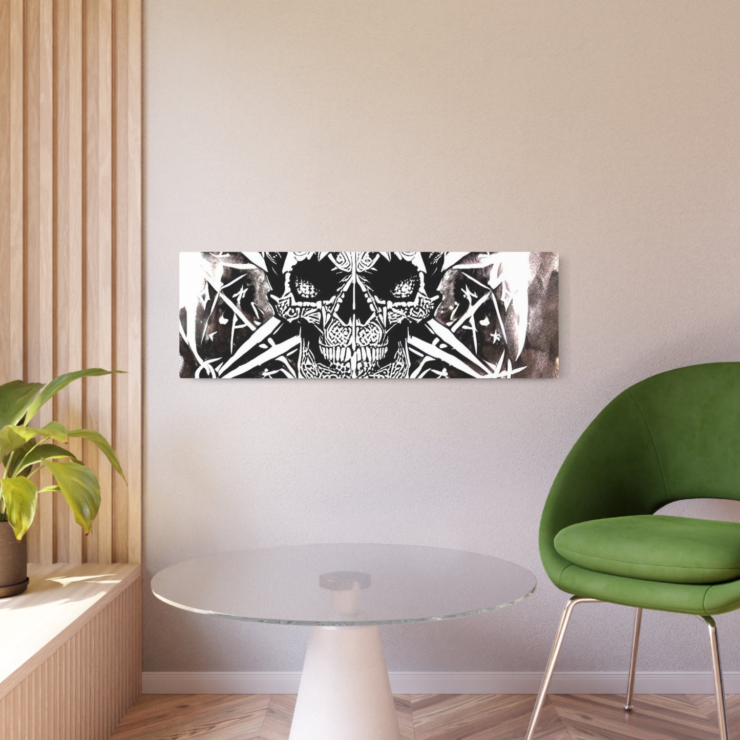 Pentagram Skull Metal Art Sign