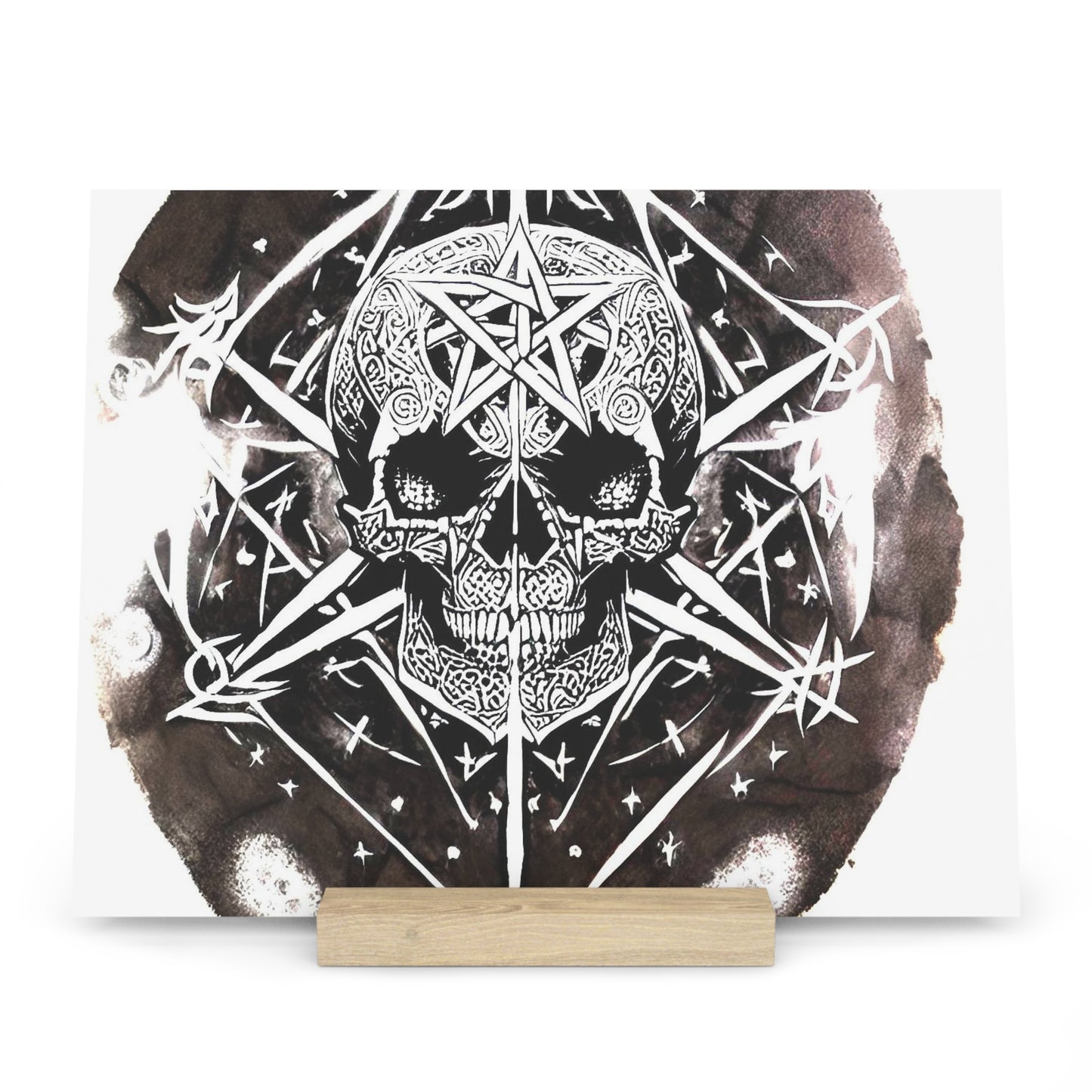 Pentagram Skull Gallery Board with Stand