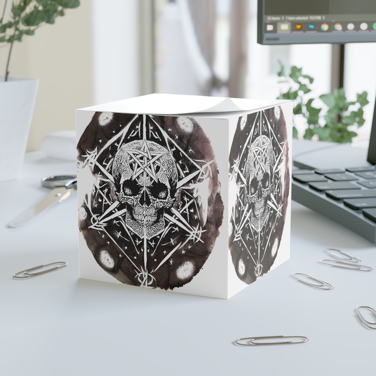 Pentagram Skull Note Cube