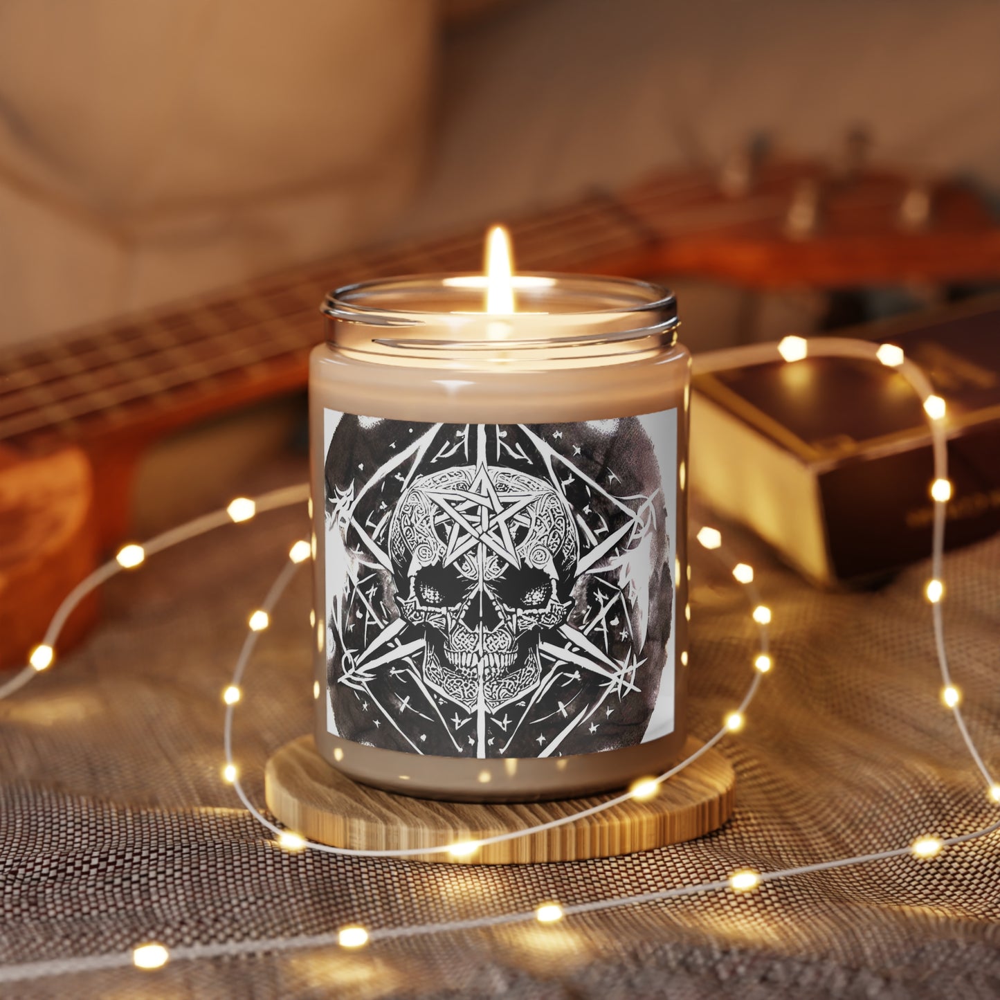 Pentagram Skull Scented Candle, 9oz