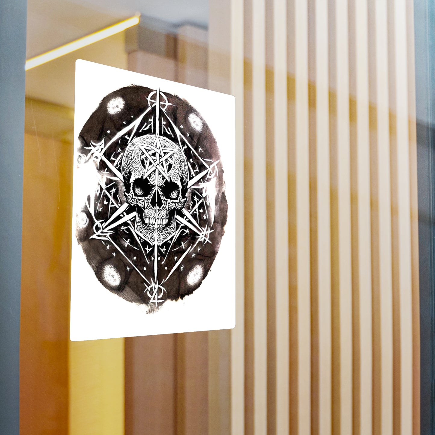 Pentagram Skull Kiss-Cut Vinyl Decals