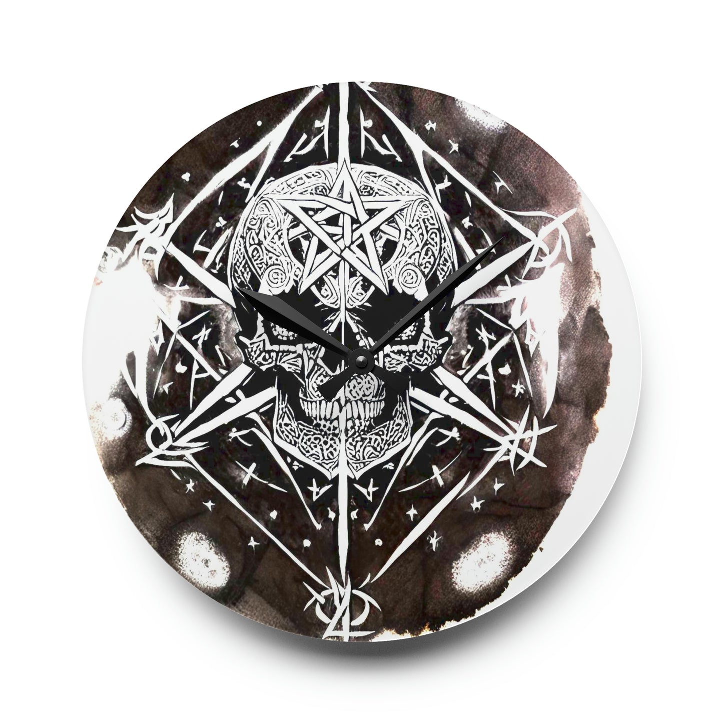 Pentagram Skull Acrylic Wall Clock