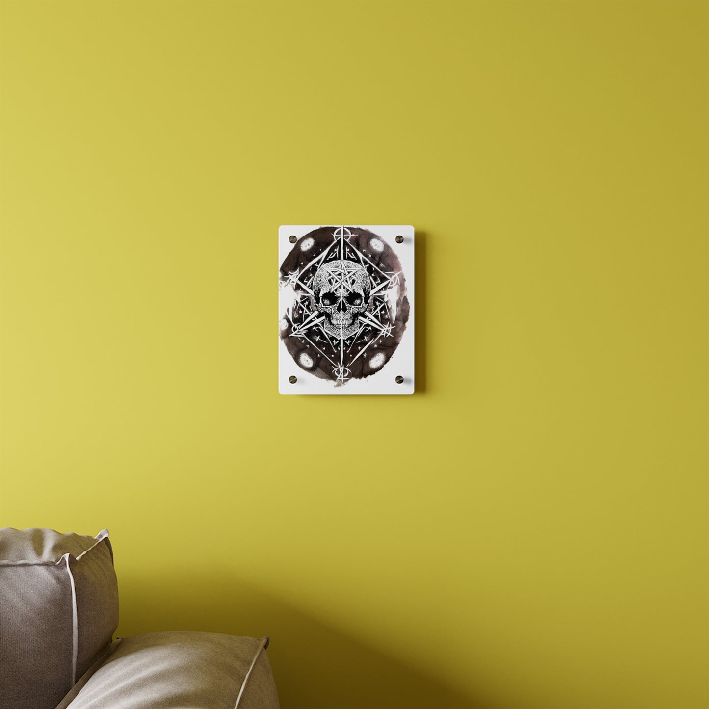 Pentagram Skull Acrylic Wall Art Panels