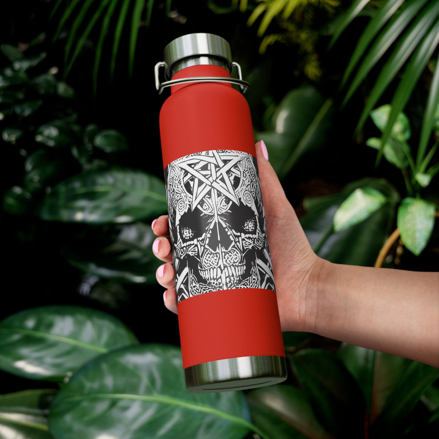 Pentagram Skull Copper Vacuum Insulated Bottle, 22oz