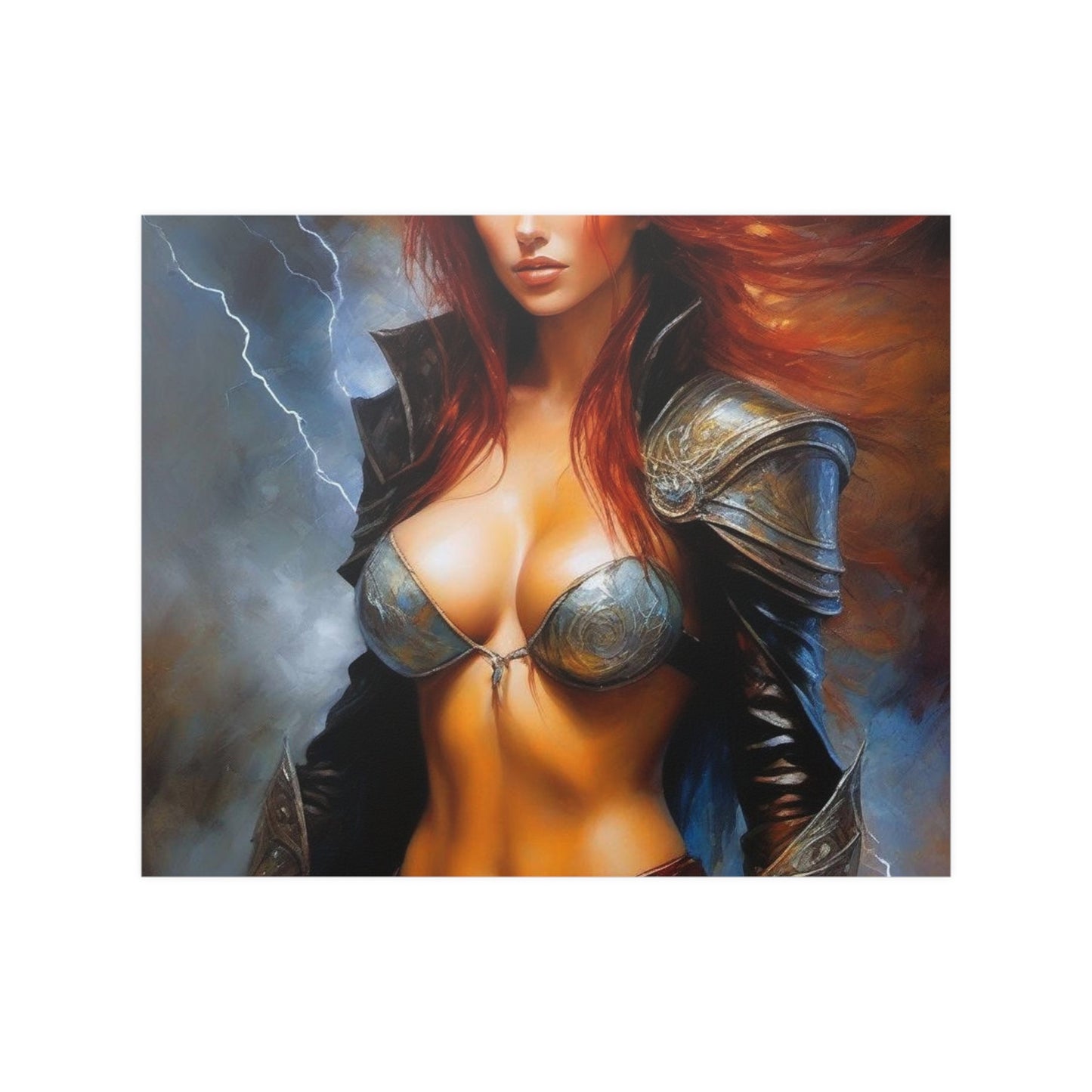 Redhead woman Satin Posters (210gsm)