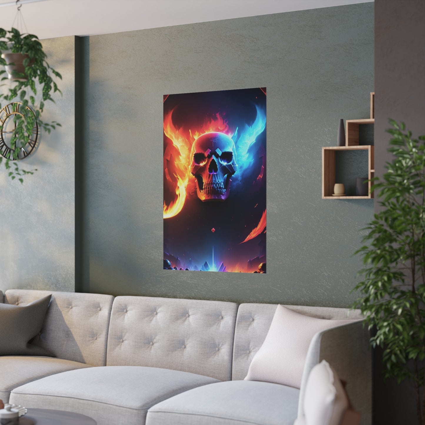 Skull Lightning Satin Posters (210gsm)