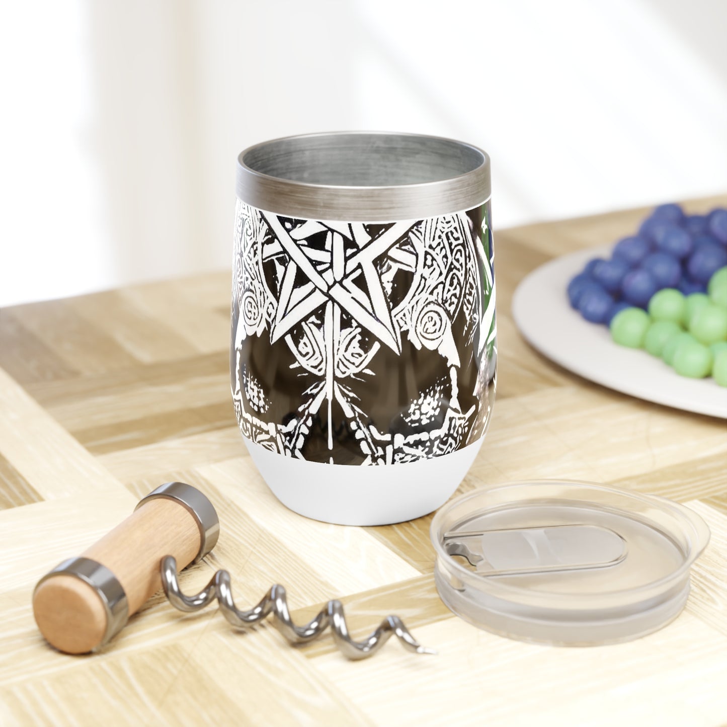 Pentagram Skull Chill Wine Tumbler