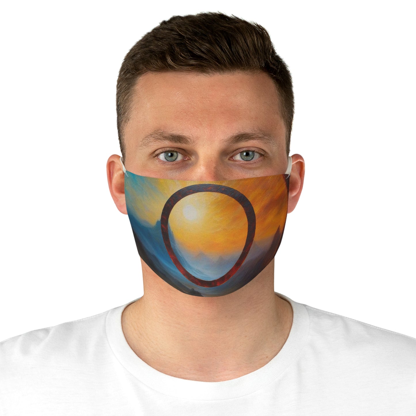 O Ring sunset Fabric Face Mask