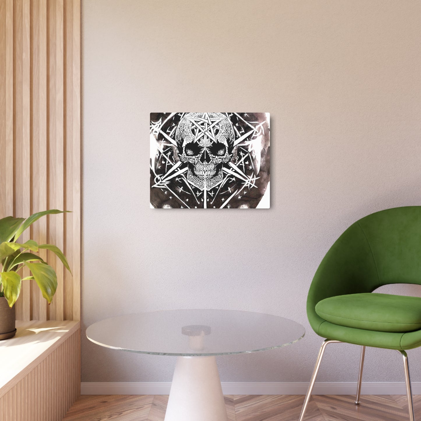 Pentagram Skull Metal Art Sign