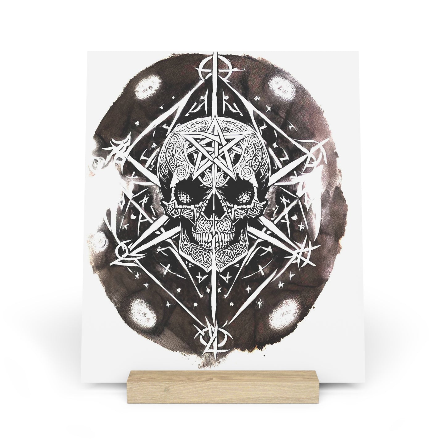 Pentagram Skull Gallery Board with Stand