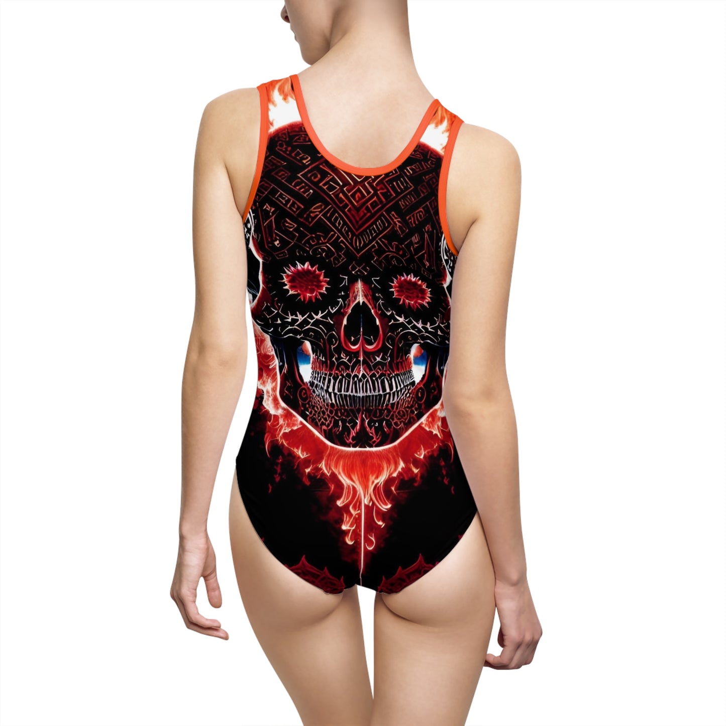 Red skull Women's Classic One-Piece Swimsuit (AOP)