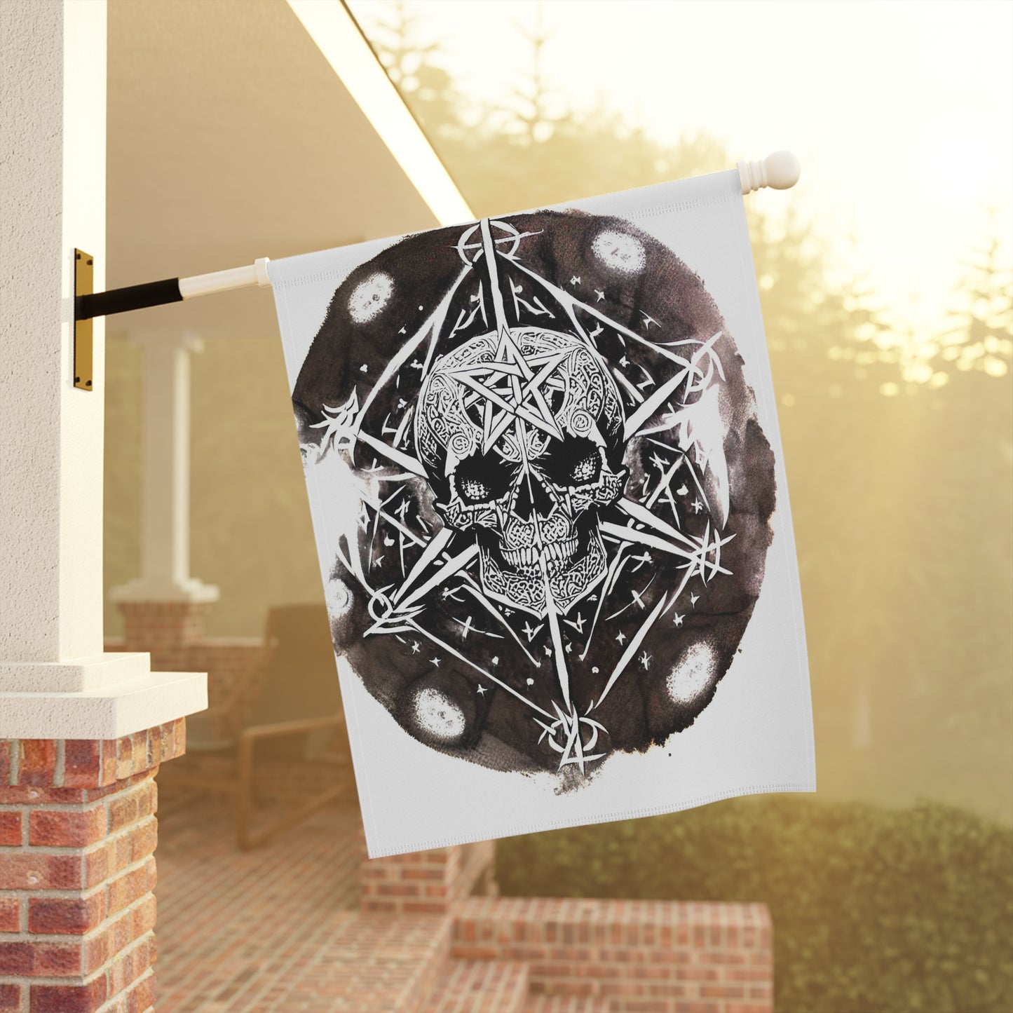 Pentagram Skull Garden & House Banner