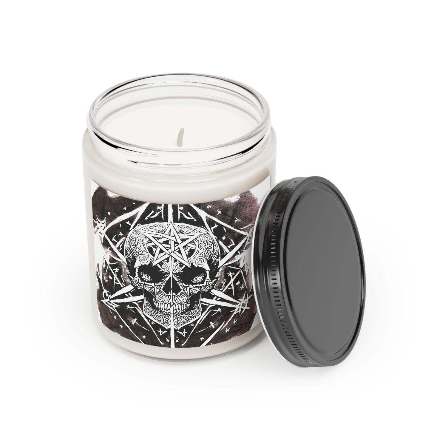 Pentagram Skull Scented Candle, 9oz