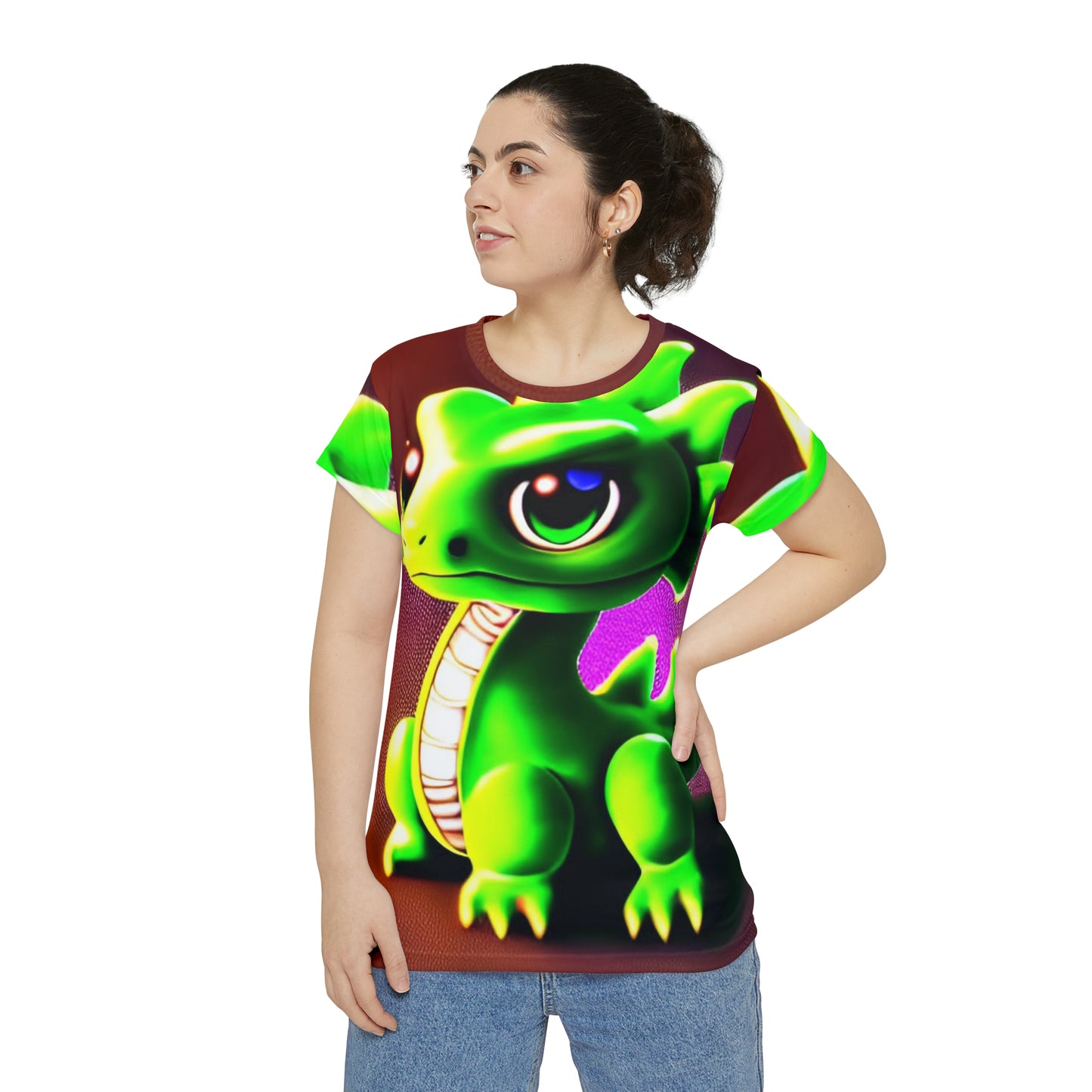 Baby Dragon Women's Short Sleeve Shirt (AOP)